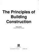 Tapa de The principles of building construction