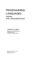 Tapa de Programming languages: design and implementation