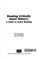Tapa de Reading Critically in History