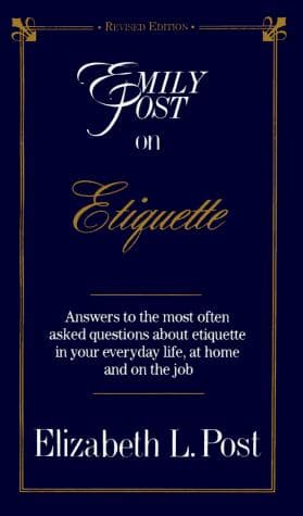 Tapa de Emily Post on etiquette