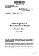 Tapa de On the regulation of telecommunications markets