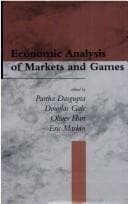 Tapa de Economic analysis of markets and games