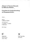 Tapa de Advances In Structure Research By Diffraction Methods. With 67 Figures. Volume 4. (v. 4)