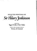 Tapa de Selected writings of Sir Hilary Jenkinson
