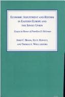 Tapa de Economic adjustment and reform in Eastern Europe and the Soviet Union