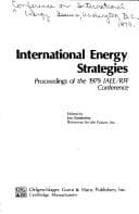 Tapa de International Energy Strategies (Proceedings of the 1979 Iaee-Rff Conference)
