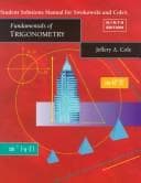 Tapa de Student Solutions Manual for Fundamentals of Trigonometry