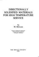 Tapa de Directionally Solidified Materials for High Temperature Service