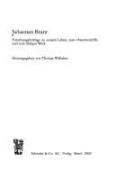 Tapa de Sebastian Brant: Forschungsbeitr age zu seinem Leben, zum Narrenschiff und zum ubrigen Werk