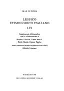 Tapa de Lessico etimologico italiano, LEI
