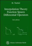 Tapa de Interpolation Theory Function Spaces Differential Operators, 2nd Revised and Enlarged Edition