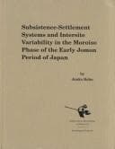 Tapa de Subsistence-settlement systems and intersite variability in the Moroiso phase of the early Jomon period of Japan