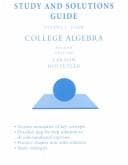 Tapa de College Algebra - Study and Solutions Guide