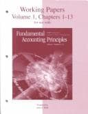 Tapa de Working Papers, Volume 1, Chapters 1-13 for use with Fundamental Accounting Principles