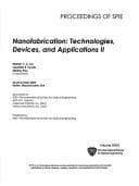 Tapa de Nanofabrication, Technologies, Devices, and Applications II
