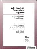 Tapa de Understanding Elementary Algebra