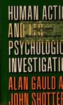 Tapa de Human action and its psychological investigation