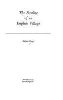 Tapa de The decline of an English village