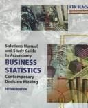 Tapa de Solutions Manual and Study Guide to Accompany Business Statistics