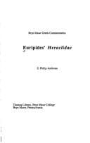 Tapa de Euripides Heraclidae (Bryn Mawr Greek Commentaries)