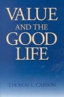 Tapa de Value and the Good Life