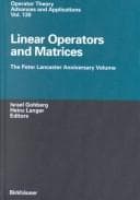 Tapa de Linear Operators and Matrices