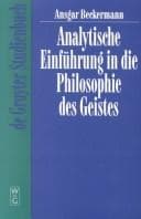 Tapa de Analytische Einfuhrung in Die Philosophie Des Geistes
