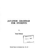 Tapa de Javanese grammar for students
