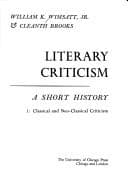 Tapa de Literary criticism : a short history