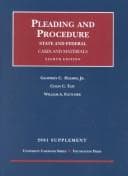 Tapa de Hazard, Tait and Fletcher's Supplement to Cases and Materials on Pleading and Procedure 2001