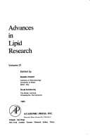 Tapa de Advances in Lipid Research