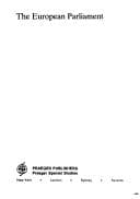 Tapa de The European parliament (Praeger special studies)