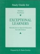 Tapa de Exceptional Learners; Introduction to Special Education (Study Guide)