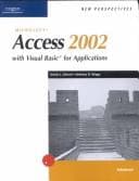 Tapa de New Perspectives on Microsoft Access 2002 with Visual Basic for Applications, Advanced (New Perspectives (Course Technology Paperback))