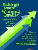 Tapa de Baldridge Award Winning Quality