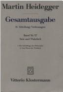 Tapa de Gesamtausgabe, Kt, Bd.36/37, Sein und Wahrheit