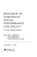 Tapa de Research in Corporate Social Performance and Policy (Research in Corporate Social Performance & Policy)