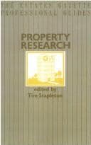 Tapa de Property Research (The Estates Gazette Professional Guides)