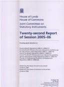 Tapa de Twenty-second report of Session 2005-06