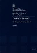 Tapa de Joint Committee On Human Rights 3rd Report Of Session 2004-05, Deaths In Custody