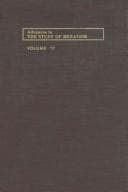 Tapa de Advances in the Study of Behavior