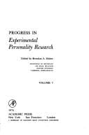 Tapa de Progress in Experimental Personality Research, Volume 7
