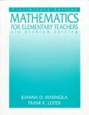 Tapa de Mathematics for Elementary Teachers Via Problem Solving, Preliminary ed.