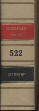 Tapa de United States Reports, Cases Adjudged in the Supreme Court at October Term, 1997, Beginning of Term, October 6, 1997, Through March 2, 1988 (028-001-00492-0)