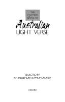 Tapa de The Oxford book of Australian light verse