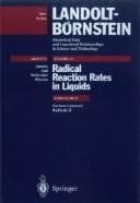 Tapa de Radical Reaction Rates in Liquids (Landolt-Bornstein Numerical Data and Functional Relationships in Science and Technology : Group II : Atomic and Mo)