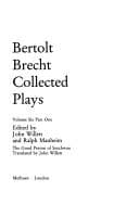 Tapa de Brecht Collected Plays: The Good Person of Szechwan