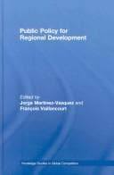 Tapa de Public policy for regional development