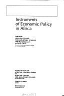 Tapa de Instruments of Economic Policy in Africa Staff of the African Centre