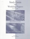 Tapa de Study Guide and Working Papers for use with Accounting